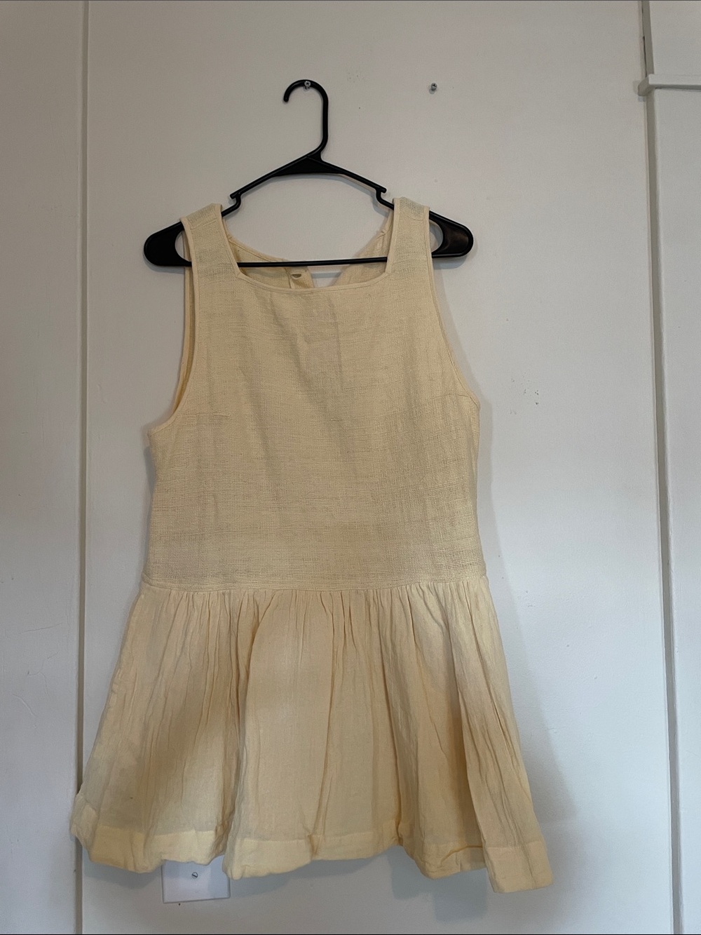 Free People Pale Yellow Sleeveless Fit-and-Flare Dress